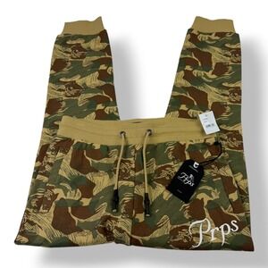 Prps Mens Camo Jogger Pants Beige Green Brown Cotton Streetwear E00P606 Size L